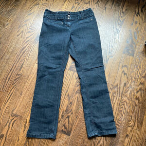 Women's Contrast Jeans Size 10P Blue